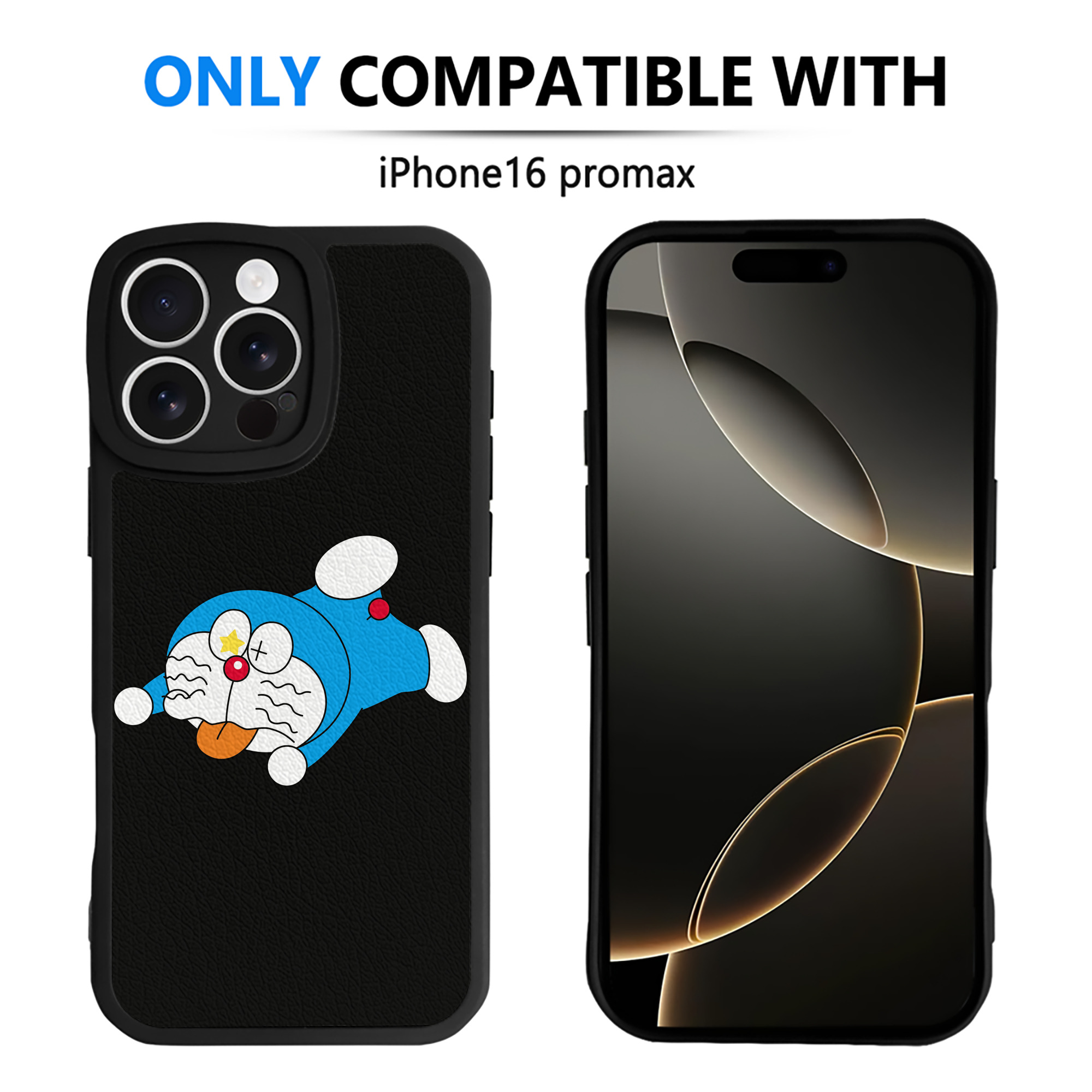 （画像用） ドラえもん Doraemon 【iPhone 16シリーズ対応】シリコンスマホケース（レザー調） 材質：シリコン